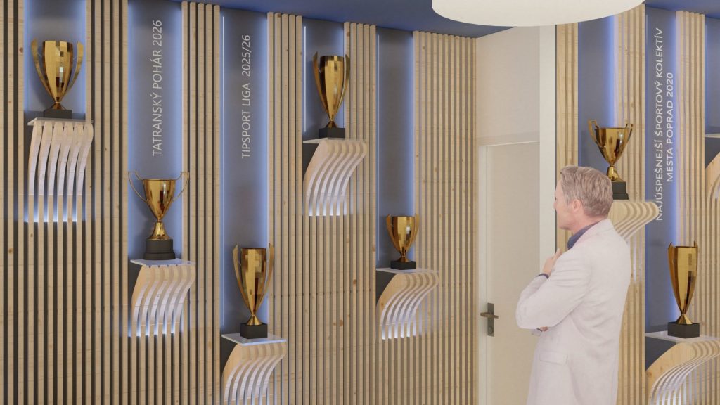Vizualizácia vitríny s trofejami